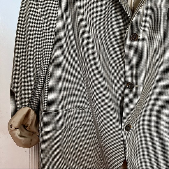 Vintage Italian Wool Hound’s Tooth Brooks Brothers Blazer - Picture 4 of 7